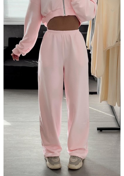 Pembe Barrel Fit Kadın Eşofman Altı MG2553