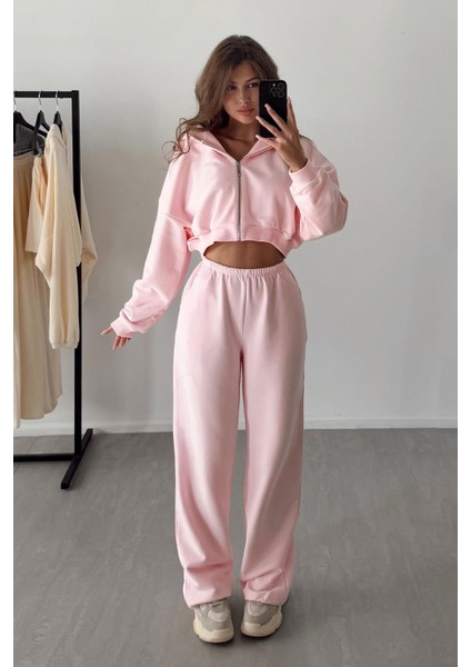 Pembe Barrel Fit Kadın Eşofman Altı MG2553 fiyatları