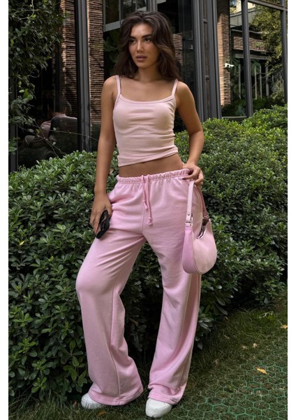 Pembe Barrel Fit Kadın Eşofman Altı MG2553 indirimleri