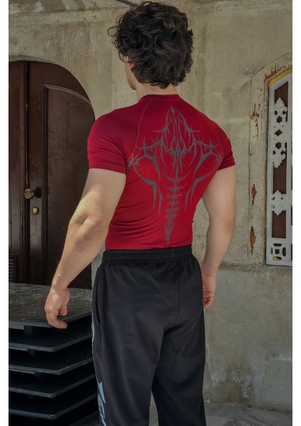 Cyber Bones - Compression T-Shirt (Bordo)