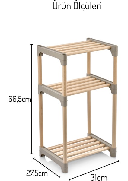 2 Raflı Kare, Çok Amaçlı Masif Ahşap - Mutfak, Banyo, Ofis Düzenleyici modelleri