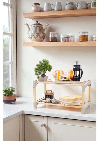 2 Katlı Masif Ahşap Çok Amaçlı Raf – Mutfak, Banyo, Ofis Düzenleyici fırsatları