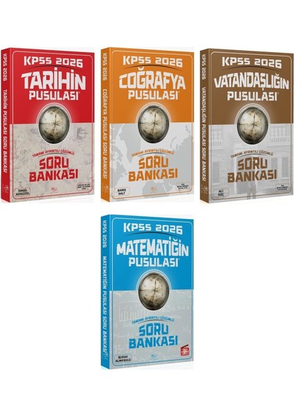 Cba Yayınları 2026 Kpss Tarih + Coğrafya + Vatandaşlık + Türkçe Pusulası Soru Bankası 4 Lü Set