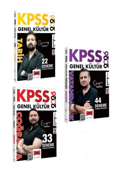 Yargı Yayınları 2026 Kpss Genel Kültür Tamamı Çözümlü Tarih-Coğrafya-Vatandaşlık Deneme Seti (3 Kitap)