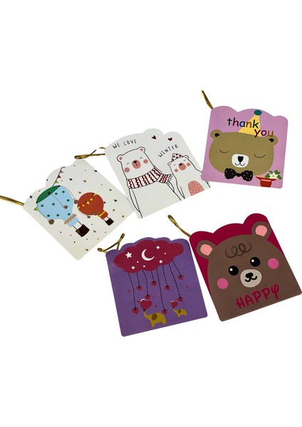 5’li Sevimli Desenli Hediye Kartı Seti – Tebrik, Doğum Günü, Yeni Yıl, Özel Gün Kutlama Kartı fiyatları