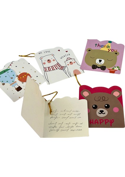 5’li Sevimli Desenli Hediye Kartı Seti – Tebrik, Doğum Günü, Yeni Yıl, Özel Gün Kutlama Kartı modelleri