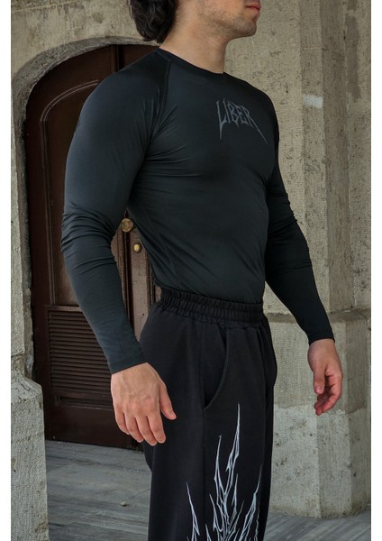 Cyber Bones - Uzun Kollu Compression T-Shirt (Siyah) modelleri