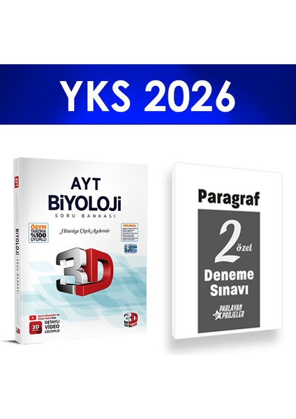 2026 Ayt Biyoloji Soru Bankası 3D Yayınları Paragraf Deneme Hediye