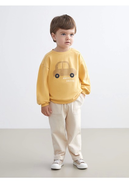 Lcw Baby Sari Baskılı Erkek Bebek Sweatshirt ve Eşofman Alt 2'li