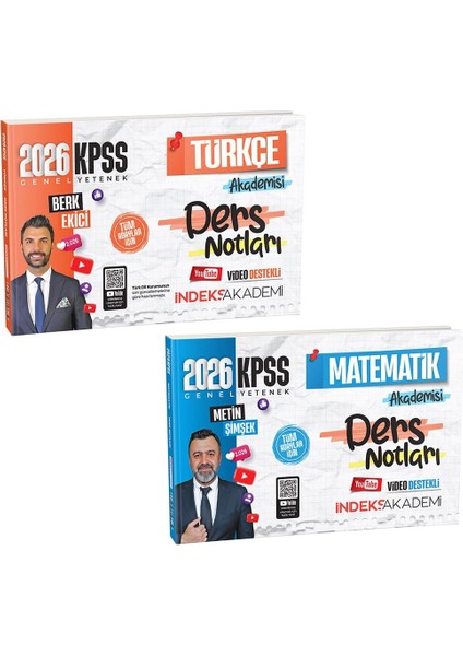 2026 Kpss Türkçe + Matematik Akademisi Video Ders Notları 2 Li Set Indeks Akademi Paragraf Hediyeli