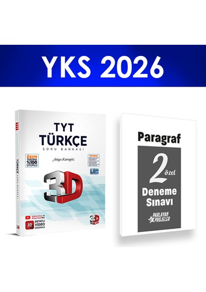 2026 Tyt Türkçe Soru Bankası 3D Yayınları Paragraf Deneme Hediyeli