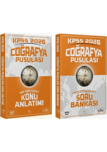 Cba Yayınları 2026 Kpss Coğrafya Pusulası Konu Anlatımı + Soru Bankası 2 Li Set - Barış Salt