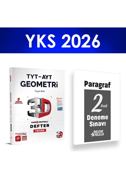 2026 Tyt Geometri Video Ders Defteri 3D Yayınları Paragraf Deneme Hediye