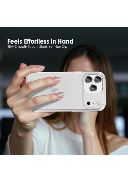 Iphone 17 Pro Max Uyumlu Kamera Korumalı Şeffaf Silikon Kılıf modelleri