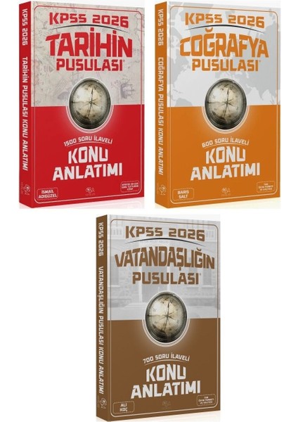 Cba Yayınları 2026 Kpss Tarih + Coğrafya + Vatandaşlık Pusulası Konu Anlatımı 3 Lü Set