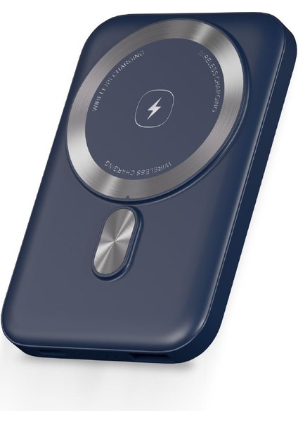 PBS133 Magsafe Kablosuz Hızlı Taşınabilir Şarj Cihazı Powerbank 5000 Mah Navy