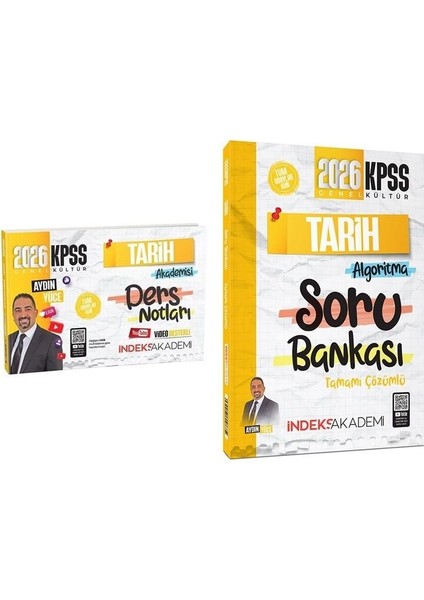 2026 Kpss Tarih Algoritma Soru Bankası ve Ders Notları Seti Aydın Yüce Indeks Akademi