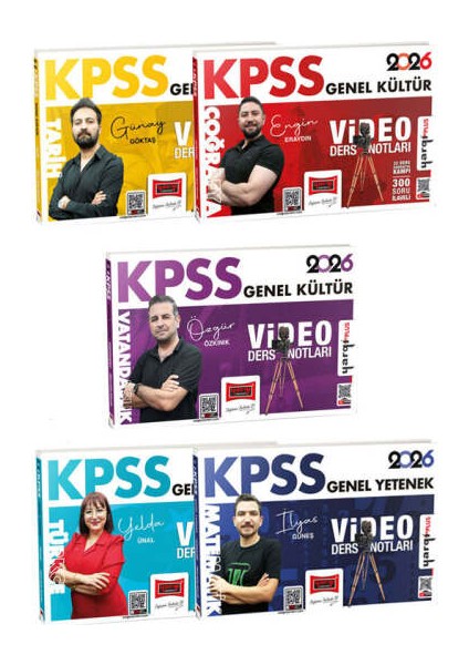 Yargı Yayınları 2026 Kpss Gk-Gy Tüm Dersler Video Ders Notları Seti (5 Kitap)
