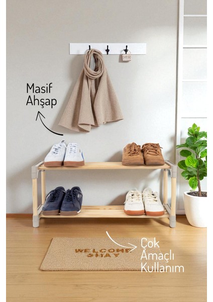 2 Katlı Geniş Raflı Masif Ahşap Çok Amaçlı Raf – Mutfak, Banyo, Ofis Düzenleyici fiyatları