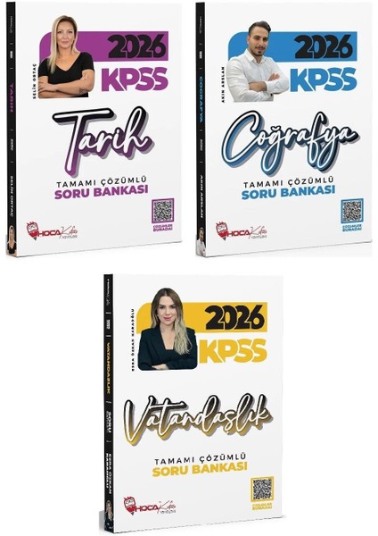 2026 Kpss Tarih + Coğrafya + Vatandaşlık Soru Bankası 3 Lü Set Hoca Kafası Yayınları
