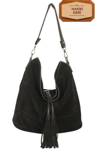 Hakiki Deri Süet Omuz Çantası