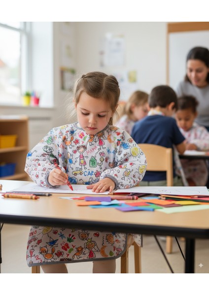 Family 7-11 Yaş Sıvı Geçirmeyen, Çocuk Aktivite Boyama, Faaliyet, Etkinlik Önlüğü modelleri