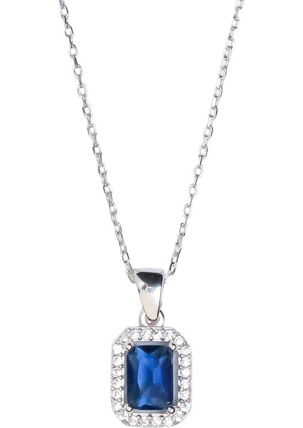 Baget Taşlı Gümüş Kare Model Takı Seti S6KL 925