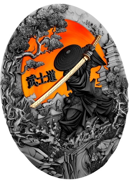 Agakulche Bushido Savaşçı Gümüş Sikke coin