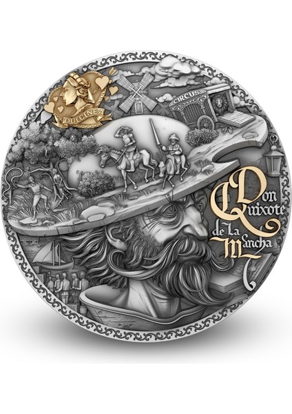 Agakulche Don Kişot Altın Kaplama Gümüş Sikke Coin