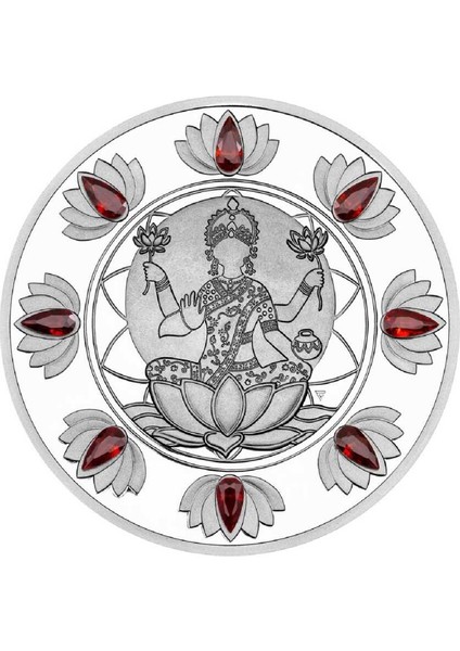 AgaKulche Diwali Festivali Kristal Taşlı Gümüş Sikke Coin