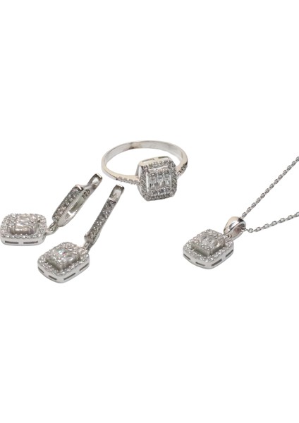 Baget Taşlı Gümüş Takı Seti S32-KB 925