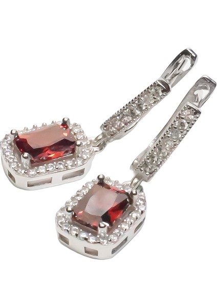 Baget Taşlı Gümüş Kare Model Takı Seti S6KK 925