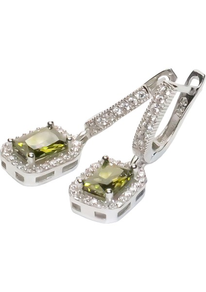 Baget Taşlı Gümüş Kare Model Takı Seti S6KO 925