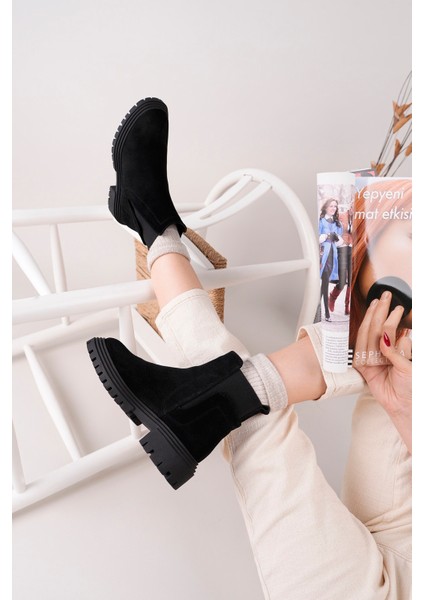 Bloom Model Hakiki Deri Kalın Taban Lastikli Kadın Günlük Bot