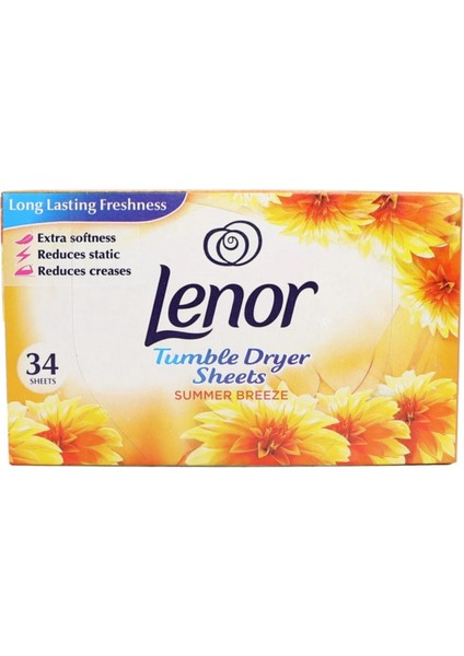 Yaz Esintisi Çamaşır Kurutma Makinesi Kokulandırıcı ve Yumuşatıcı Kağıt 34 Yaprak