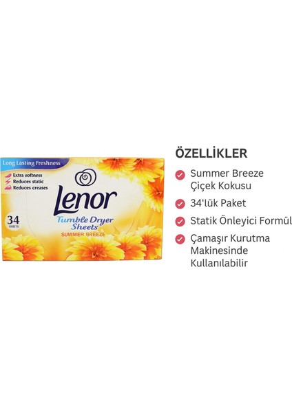 Yaz Esintisi Çamaşır Kurutma Makinesi Kokulandırıcı ve Yumuşatıcı Kağıt 34 Yaprak modelleri