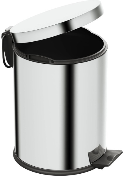 Basic Çöp Kovası - Pedallı 5 L, Parlak Krom Paslanmaz