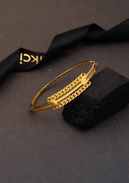 Gurmet Kaburga Kelepçe Bilezik 14 Ayar Altın modelleri