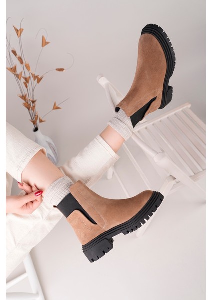 Bloom Model Hakiki Deri Kalın Taban Lastikli Kadın Günlük Bot