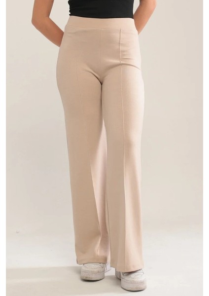 Ahves Çımalı Ispanyol Paça Pantolon 1590 - Bej