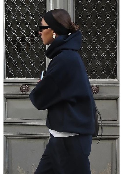 Lacivert Kapüşonlu Basic Kadın Eşofman Takımı MG2533 modelleri