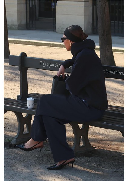 Lacivert Kapüşonlu Basic Kadın Eşofman Takımı MG2533 indirimleri