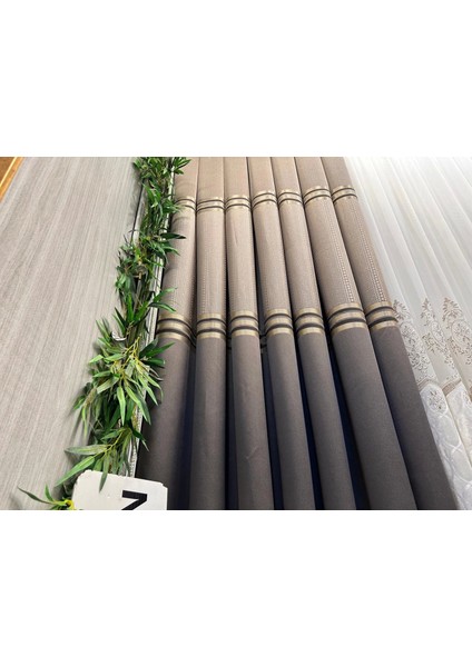 Nivemeshome Mızraklı FT632256 V-5302 Toprak 1/3 Sık Pile Fon Perde Apm