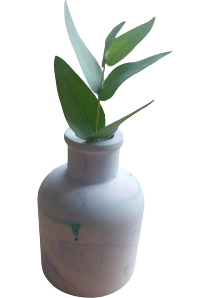 Homemade Dekoratif Obje – Mavi ve Yeşil Karma Desenli Taş Bombeli Vazo indirimleri