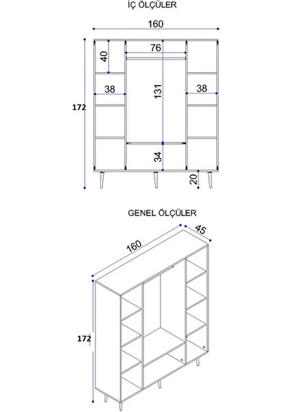 Bali Bohem - 4 Kapaklı Gardırop | Jüt Mdf Kapaklı Elbise Dolabı | 160CM -Beyaz