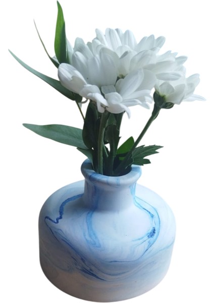 Homemade Dekoratif Obje Mavi Desenli Vazo Oval fırsatları