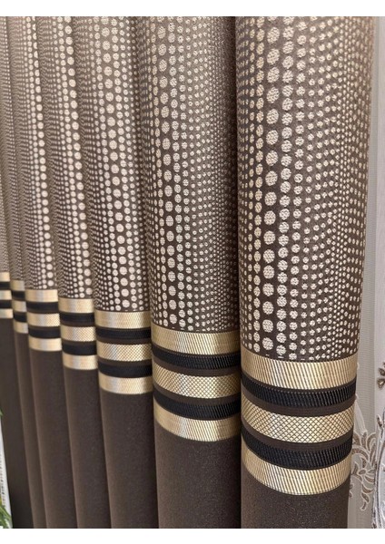 Nivemeshome Mızraklı FT632256 V-5302 Toprak 1/3 Sık Pile Fon Perde Apm