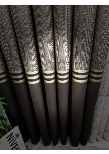 Nivemeshome Mızraklı FT632256 V-5302 Toprak 1/3 Sık Pile Fon Perde Apm indirimleri