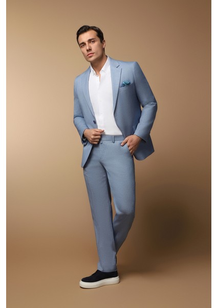 Regular Fit Klasik Desenli Takım Elbise