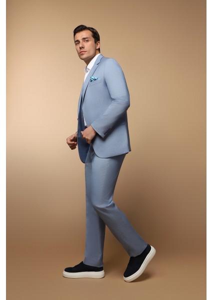 Regular Fit Klasik Desenli Takım Elbise